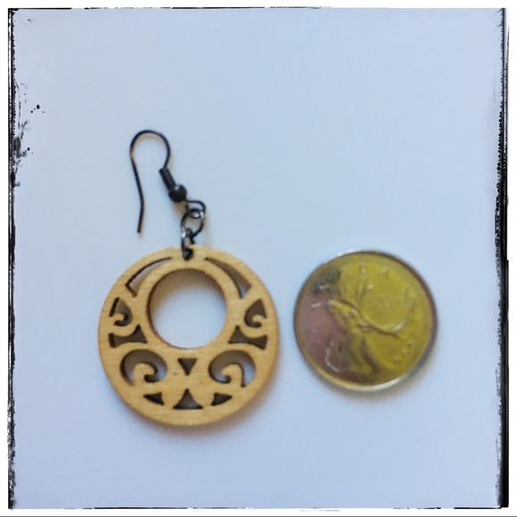 Wooden Earrings - Picture 2 of 2